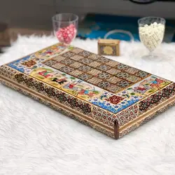 تخته نرد خاتم مدل چوگان ۲