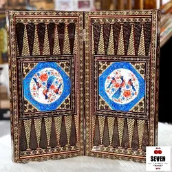 تخته نرد مدل گل و مرغ تمام خاتم