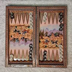تخته نرد خاتم مدل چوگان ایرانی
