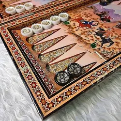 تخته نرد خاتم مدل چوگان ایرانی