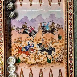 تخته نرد خاتم مدل چوگان ایرانی