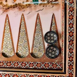 تخته نرد خاتم مدل چوگان ایرانی
