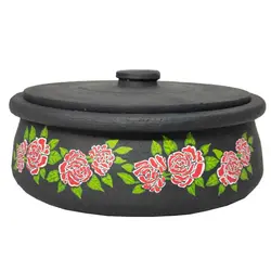 ماهی تابه سنگی نقاشی شده سایز متوسط 4 نفره