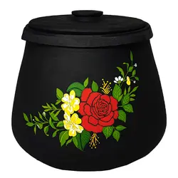 دیزی سنگی 8 نفره نقاشی شده طرح گلبرگ زرد