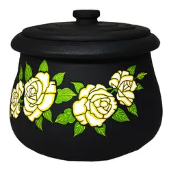 دیزی سنگی 6 نفره نقاشی شده طرح گل لیمویی