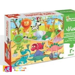 پازل دو رویه طرح حیوانات جنگل