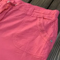 شلوارک اسپورت ساحلی کتان صورتی اورجینال