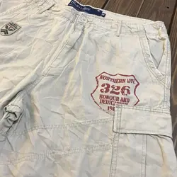 شلوارک اسپورت کتان کرمی اورجینال