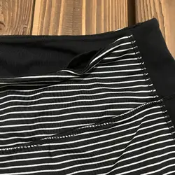 لگ سه ربع زیر زانو ورزشی زنانه مشکی راه راه اورجینال