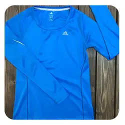 تیشرت ورزشی آستین بلند آبی ADIDAS اورجینال