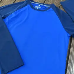 تیشرت ورزشی آستین بلند آبی ATHLETIC اورجینال