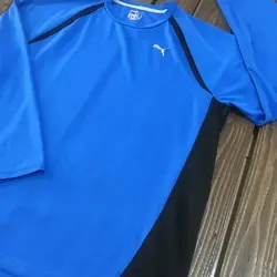 تیشرت ورزشی آبی آستین بلند PUMA اورجینال