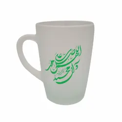 01320504-لیوان شیشه ای مذهبی بلند/صلوات سبز