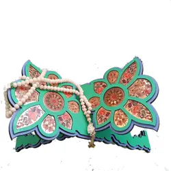 11022001-رحل قرآن ام دی اف سبز 15در30 طرح گل