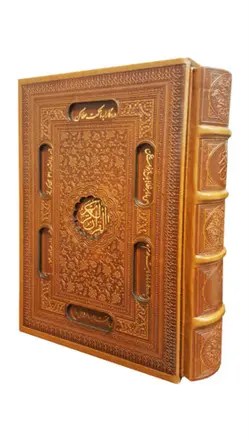 120367-قرآن وزیری تحریر ترمو منبت قابدار ترجمه مقابل بهرام پور 4رنگ
