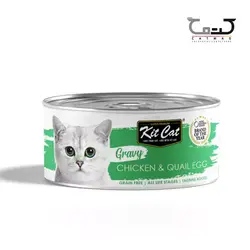 کنسرو گربه با طعم مرغ و تخم درسته بلدرچین کیت کت