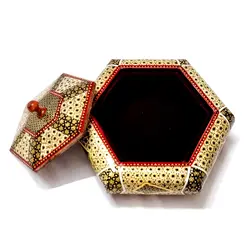شکلات خوری خاتم کاری چوبی شش ضلعی کف جیر درجه یک صادراتی