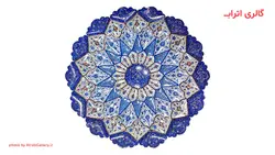 بشقاب مینا مس طرح نیمه ختایی قلم شویدی اندازه ۳۰ سانت