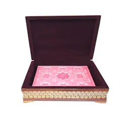 جعبه جا قرآنی خاتم کاری چوبی تمام تنه