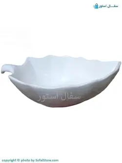 آجیل خوری سرامیکی سفید طرح برگ