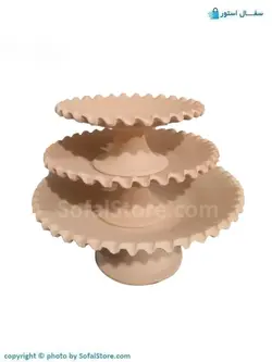 شیرینی خوری سفالی پایه دار لب چین