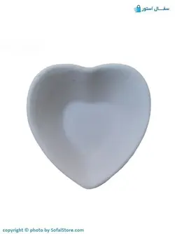 کاسه سرامیکی طرح قلب (سفید لعابی و خام)