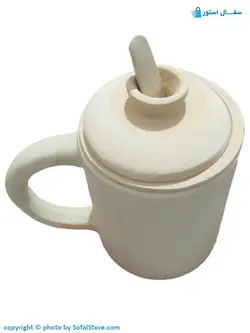 لیوان دمنوش قاشق دار سفالی خام