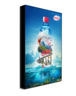 لایت باکس فریم لس مشکی ۴٫۵ سانتی متر یکطرفه