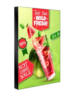 لایت باکس فریم لس مشکی ۶ سانتی متر یکطرفه