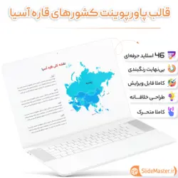 قالب پاورپوینت نقشه کشورهای آسیا