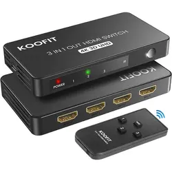 اسپلیتر 3 در 1 HDMI KOOFIT همراه با ریموت کنترل - فروشگاه وی وان