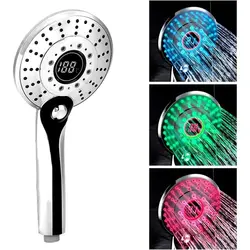 سر دوش GuDoQi با سنسور دما نمایشگر دیجیتال 3 رنگ - فروشگاه وی وان