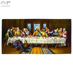تابلو فرش دستباف فرانسوی برجسته بافی طرح شام آخر بافت تبریز کد T02347