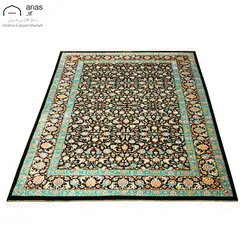 فرش دستباف سه متری تمام ابریشم طرح سراسر زنجان کد D02574Z