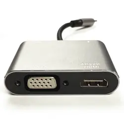 تبدیل USB TYPE C به 4K /HDMI/VGA/USB-3.0