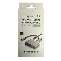 تبدیل USB TYPE C به 4K /HDMI/VGA/USB-3.0