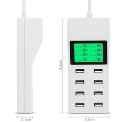 شارژر 8 پورت لمونتک صفحه نمایش دار (LCD)