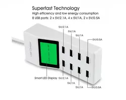 شارژر 8 پورت لمونتک صفحه نمایش دار (LCD)
