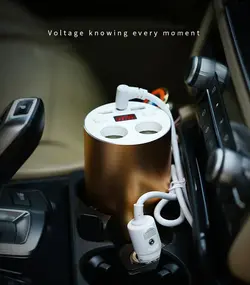 شارژر فندکی لیوانی دو پورت مدل (Lemontech)