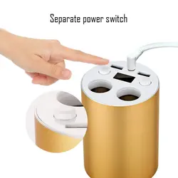 شارژر فندکی لیوانی دو پورت مدل (Lemontech)