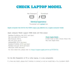 کابل mini display به HDMI با کیفیت (1080P)