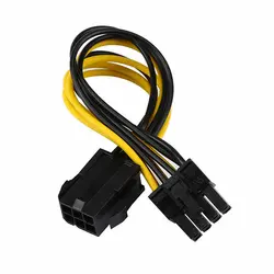 کابل تبدیل برق 6 پین به 8 پین PCI-e گرافیک