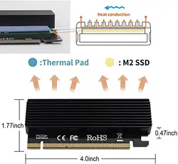کارت تبدیل PCI-E به M.2 از نوع M-KEY NVME بدون هیت سینک