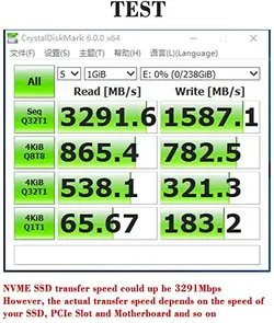 کارت تبدیل PCI-E به M.2 از نوع M-KEY NVME بدون هیت سینک