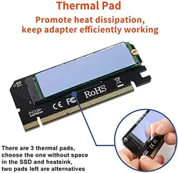 کارت تبدیل PCI-E به M.2 از نوع M-KEY NVME بدون هیت سینک