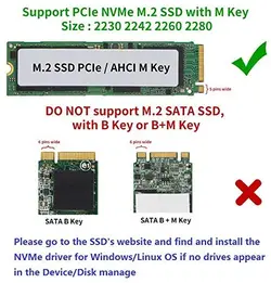 کارت تبدیل PCI-E به M.2 از نوع M-KEY NVME بدون هیت سینک