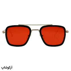 خرید عینک شب با عدسی قرمز و فریم مربعی و طلایی رنگ برند Police مدل 58157 | فروشگاه آرکوشاپ