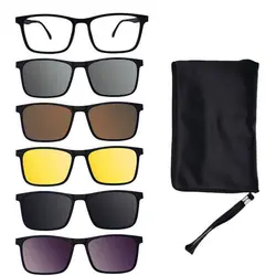 خرید عینک 5 کاوره مربعی شکل با فریم مشکی رنگ (عینک طبی و آفتابی) مدل 2315A | فروشگاه آرکوشاپ