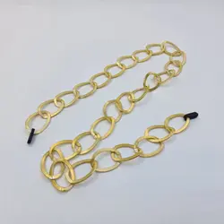 خرید بند عینک زنانه طلایی رنگ با حلقه های درشت مدل 991688 | فروشگاه آرکوشاپ