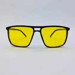 خرید عینک دید در شب با فریم مشکی مات و دسته چوبی برند دیزل مدل 98009 | فروشگاه آرکوشاپ